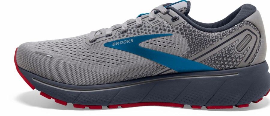 Footwear * | Brooks Men'S Ghost 14 (078 Grey/Blue/Red)