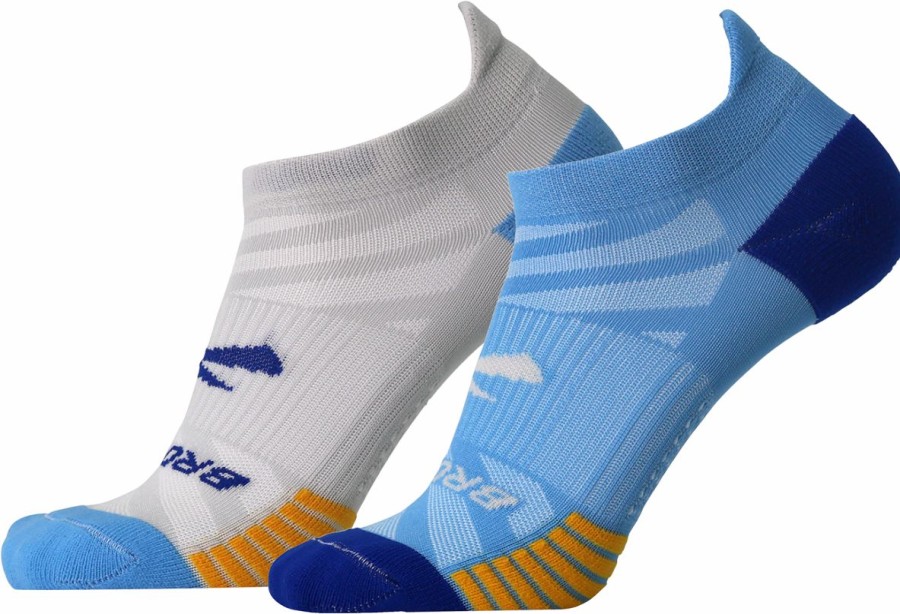 Socks * | Brooks Ghost Lite No Show Sock 2-Pack (435 Blue/Peacoat & Light Grey/Blue)