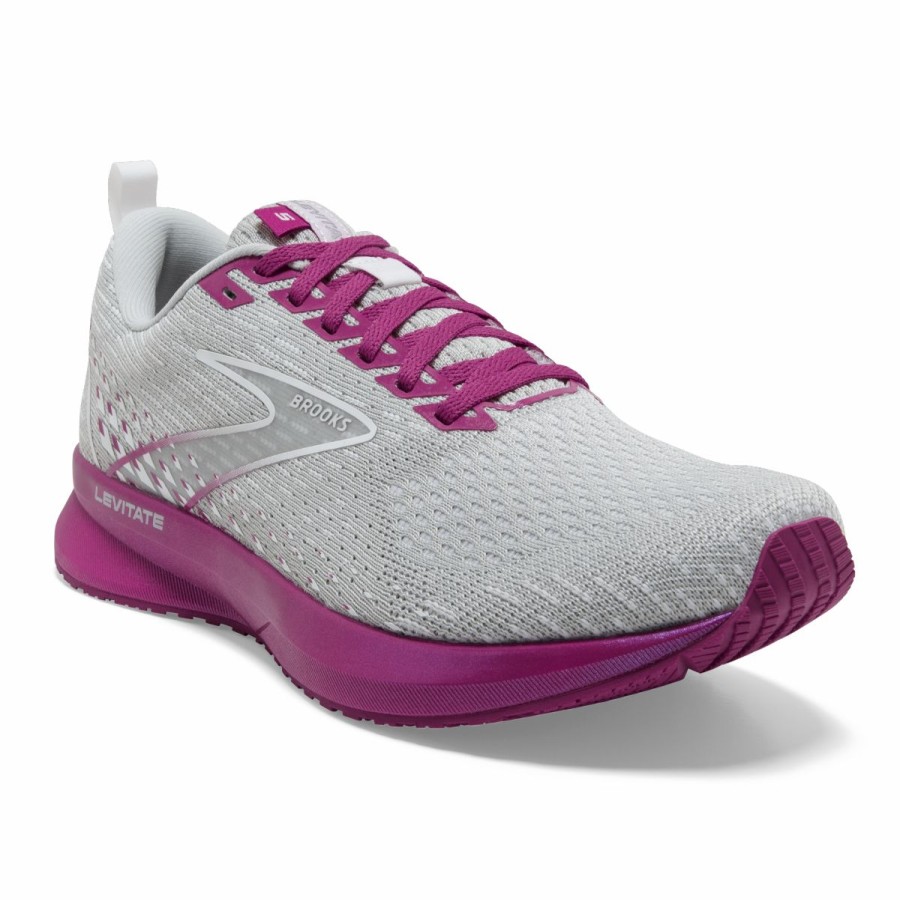 Footwear * | Brooks Women'S Levitate 5 (003 Grey/Lavender/Baton Rouge)