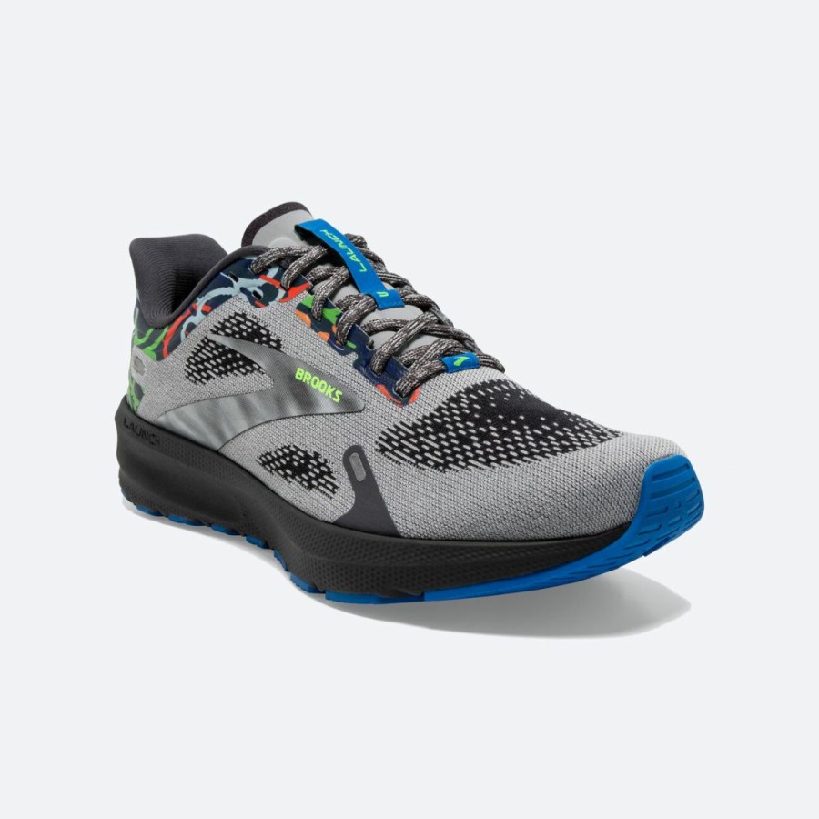 Footwear * | Brooks Men'S Launch 9 (046 Ebony/Oyster/Blue)