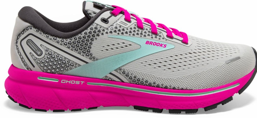 Footwear * | Brooks Women'S Ghost 14 (024 Oyster/Yucca/Pink)