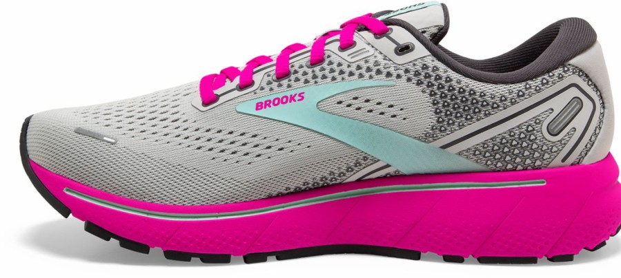 Footwear * | Brooks Women'S Ghost 14 (024 Oyster/Yucca/Pink)