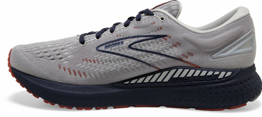 Footwear * | Brooks Men'S Glycerin Gts 19 (002 Grey/Alloy/Peacoat)