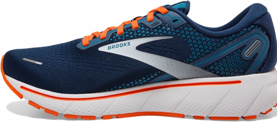 Footwear * | Brooks Men'S Ghost 14 (488 Titan/Teal/Flame)