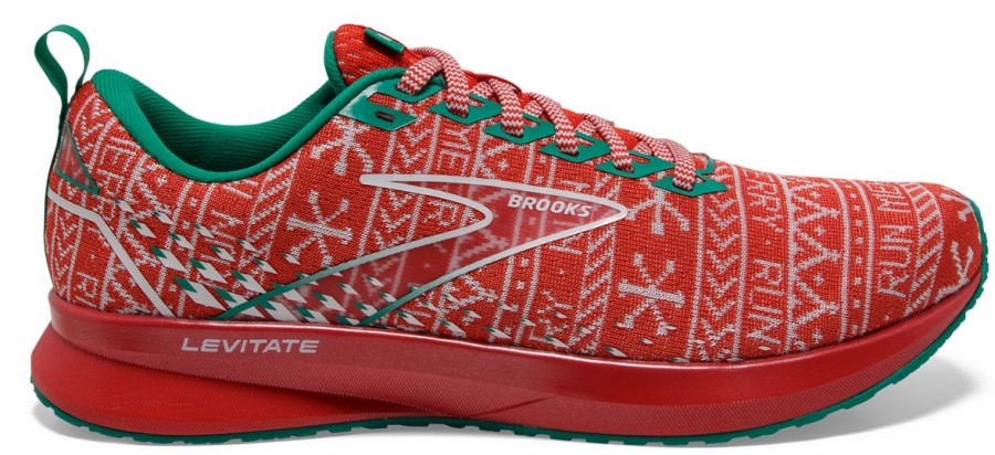 Footwear * | Brooks Men'S Levitate 5 "Run Merry" (634 Red/White/Green)