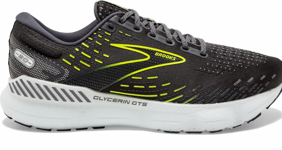 Footwear * | Brooks Men'S Glycerin 20 (047 Ebony/White/Nightlife)