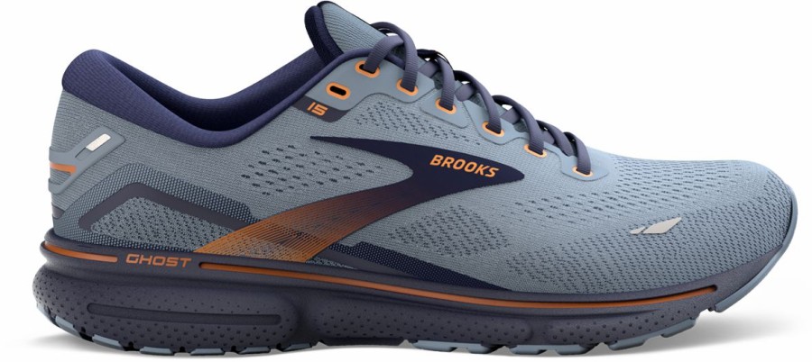 Footwear * | Brooks Men'S Ghost 15 Wide (025 Flintstone/Peacoat/Oak)