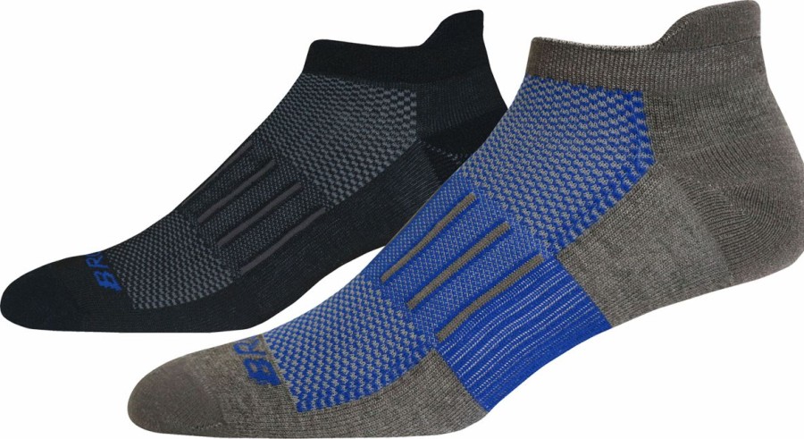 Socks * | Brooks Ghost Midweight 2-Pack (091 Black/Amparo Blue)