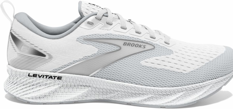 Footwear * | Brooks Men'S Levitate 6 (126 Bright White/Oyster Mushroom)