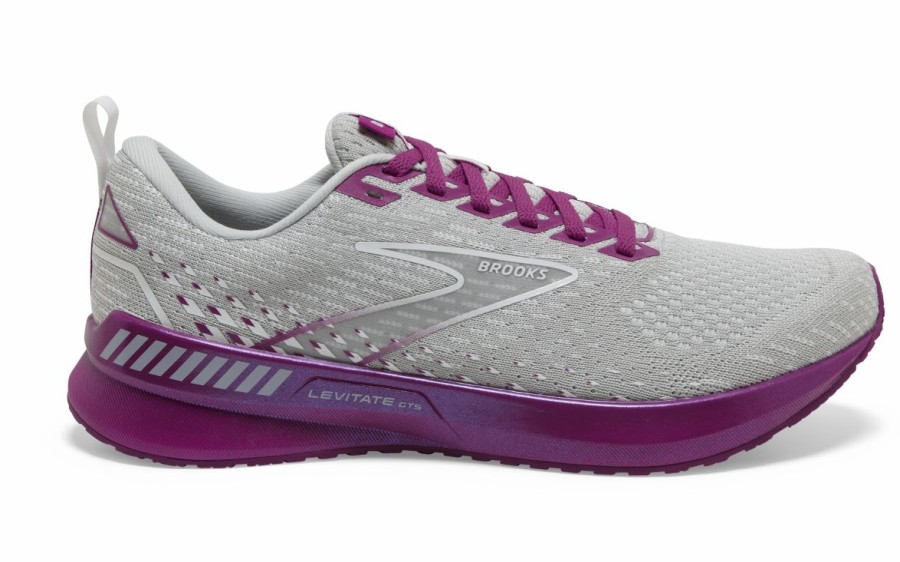 Footwear * | Brooks Women'S Levitate 5 Gts (003 Grey/Lavender/Baton Rouge)