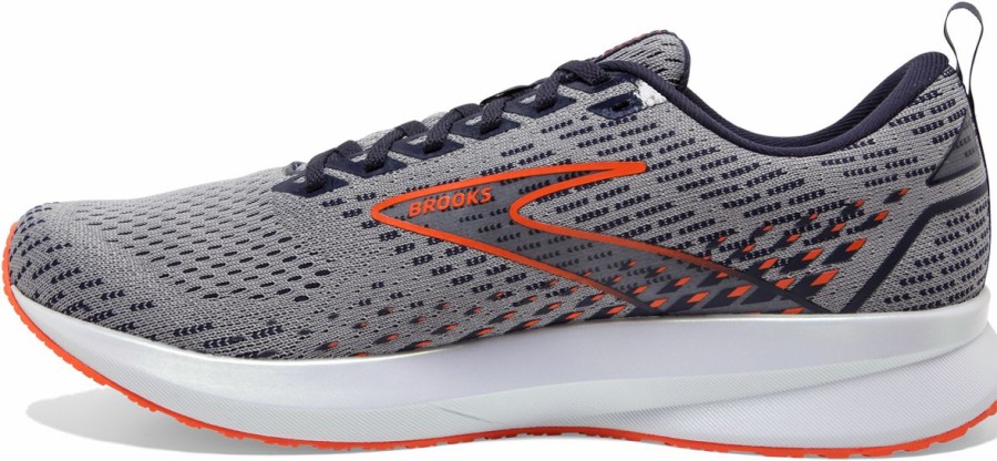 Footwear * | Brooks Men'S Levitate 5 (034 Grey/Peacoat/Flame)