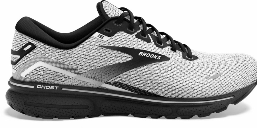 Footwear * | Brooks Men'S Ghost 15 (121 White/Black)