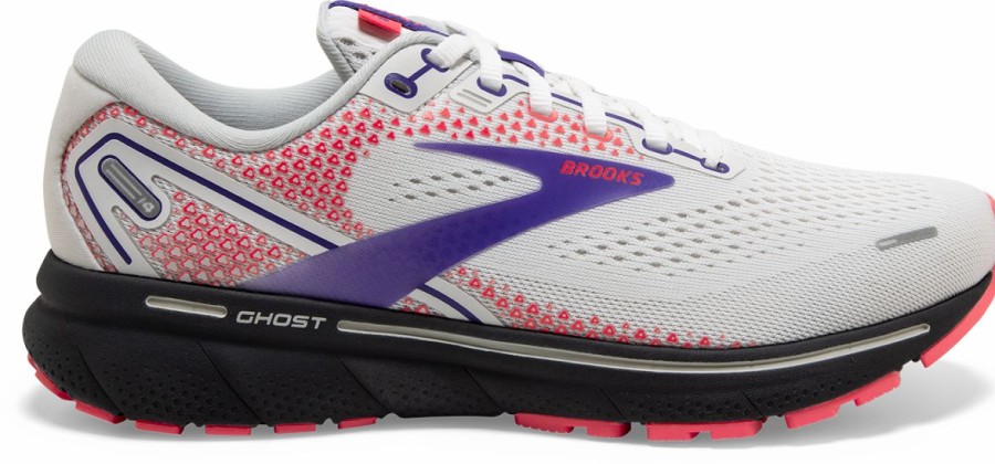 Footwear * | Brooks Women'S Ghost 14 (192 White/Purple/Coral)