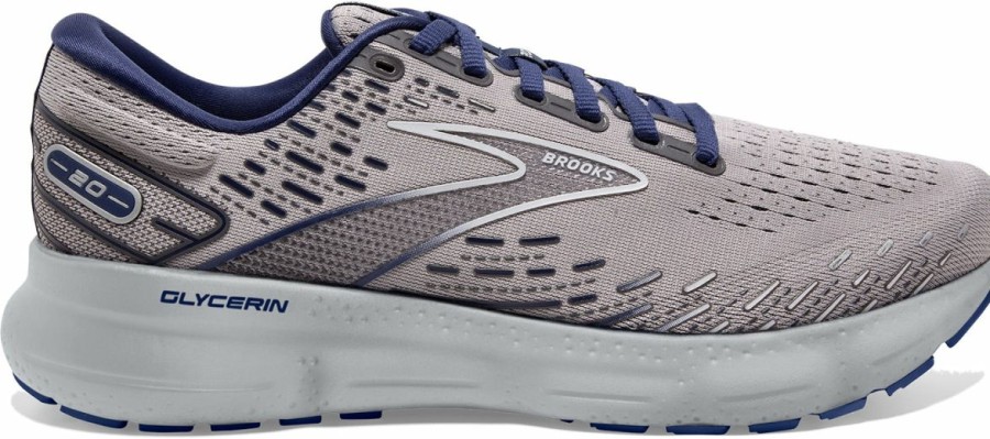 Footwear * | Brooks Men'S Glycerin 20 (070 Alloy/Grey/Blue Depths)