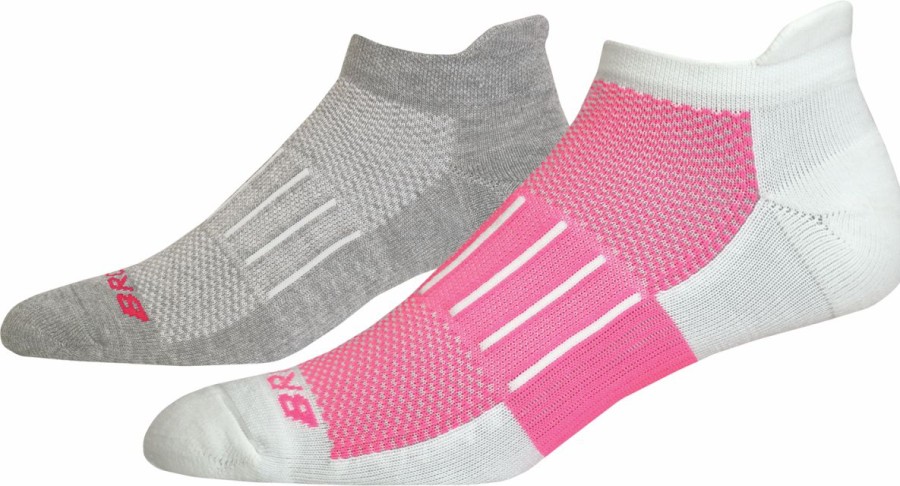 Socks * | Brooks Ghost Midweight 2-Pack (073 Oxford/Fluoro Pink)