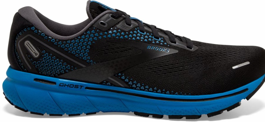 Footwear * | Brooks Men'S Ghost 14 (056 Black/Blackened Pearl/Blue)