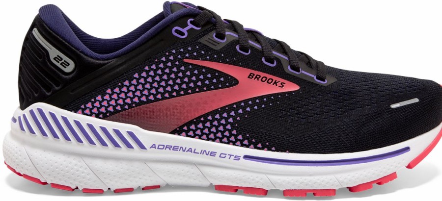 Footwear * | Brooks Women'S Adrenaline Gts 22 (080 Black/Purple/Coral)