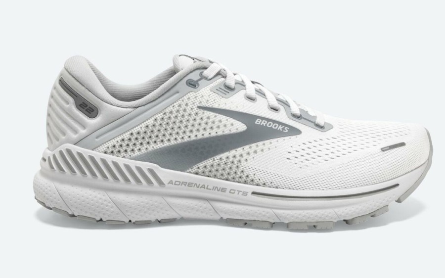 Footwear * | Brooks Women'S Adrenaline Gts 22 Wide (134 White/Oyster/Primer Grey)