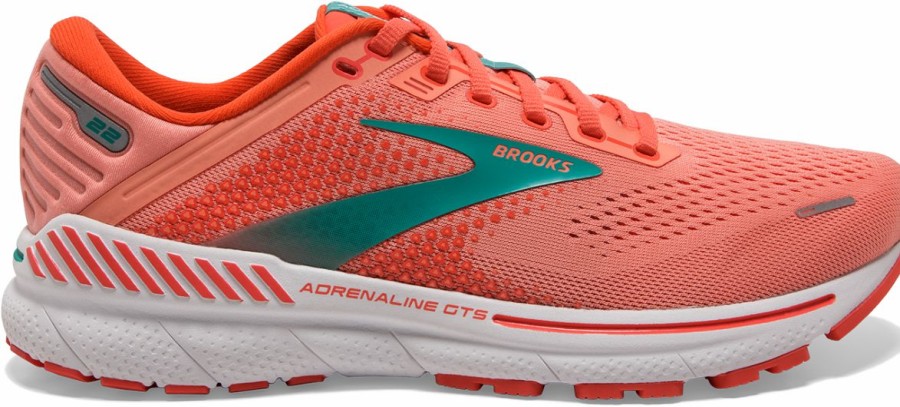 Footwear * | Brooks Women'S Adrenaline Gts 22 (680 Coral/Latigo Bay/White)