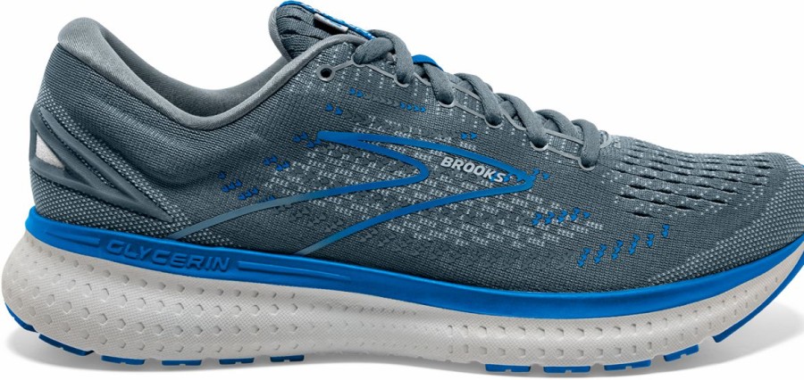 Footwear * | Brooks Men'S Glycerin 19 (095 Quarry/Grey/Dark Blue)