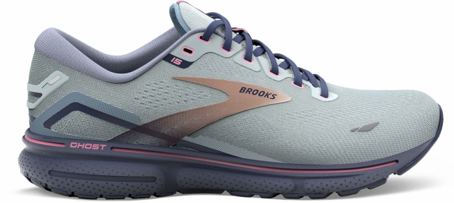 Footwear * | Brooks Women'S Ghost 15 (492 Spa Blue/Neo Pink/ Copper)