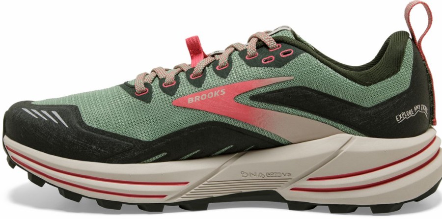 Footwear * | Brooks Women'S Cascadia 16 (394 Basil/Duffel Bag/Coral)