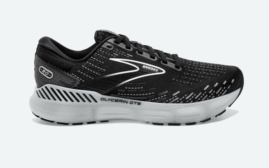 Footwear * | Brooks Women'S Glycerin Gts 20 Wide (059 Black/White/Alloy)